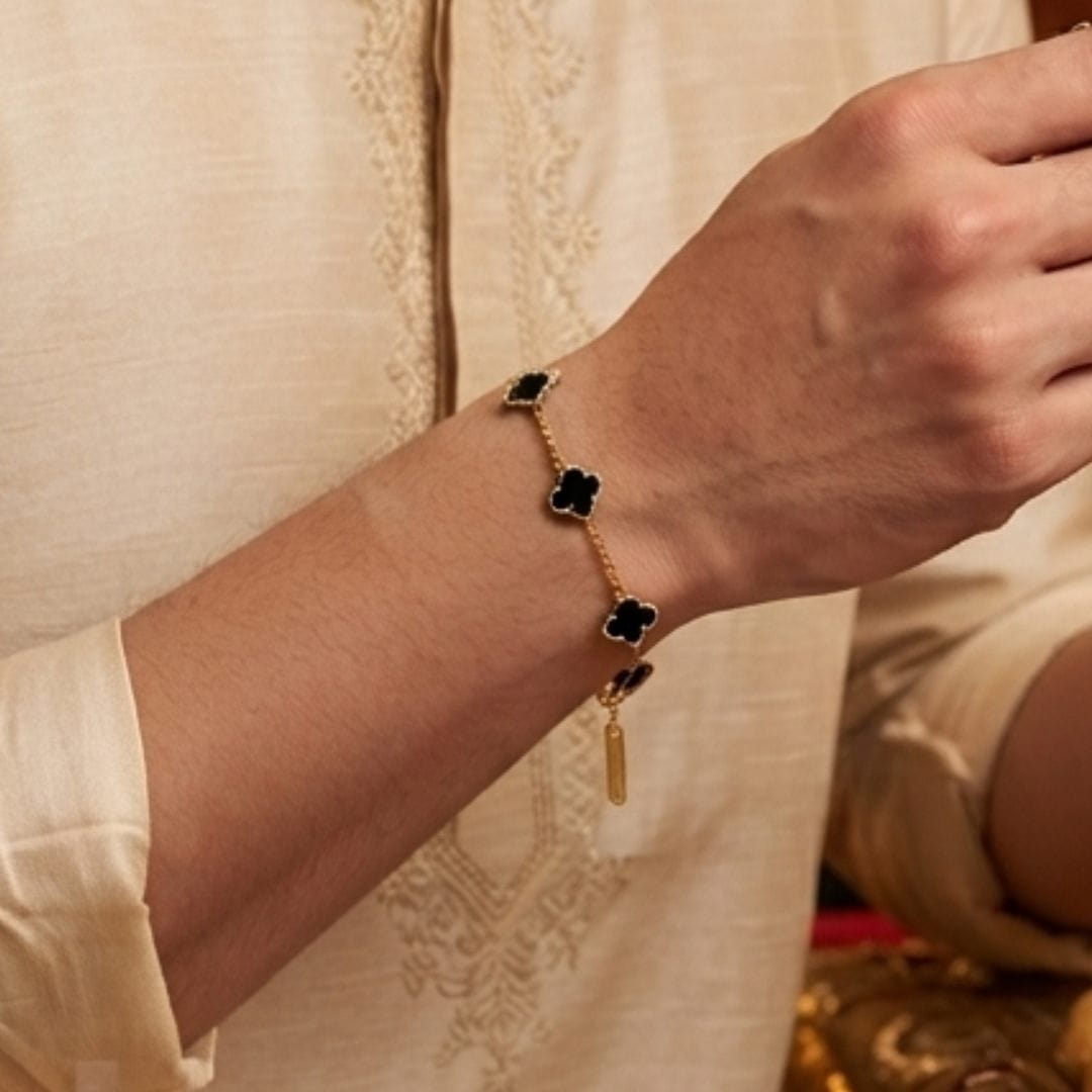 THE MEN THING Steel Bracelets The Perfect Rakhi Gift For Every Brother – NIGHTLINK GOLD  - Stainless Steel Bracelet With Timeless Style (8 inch)