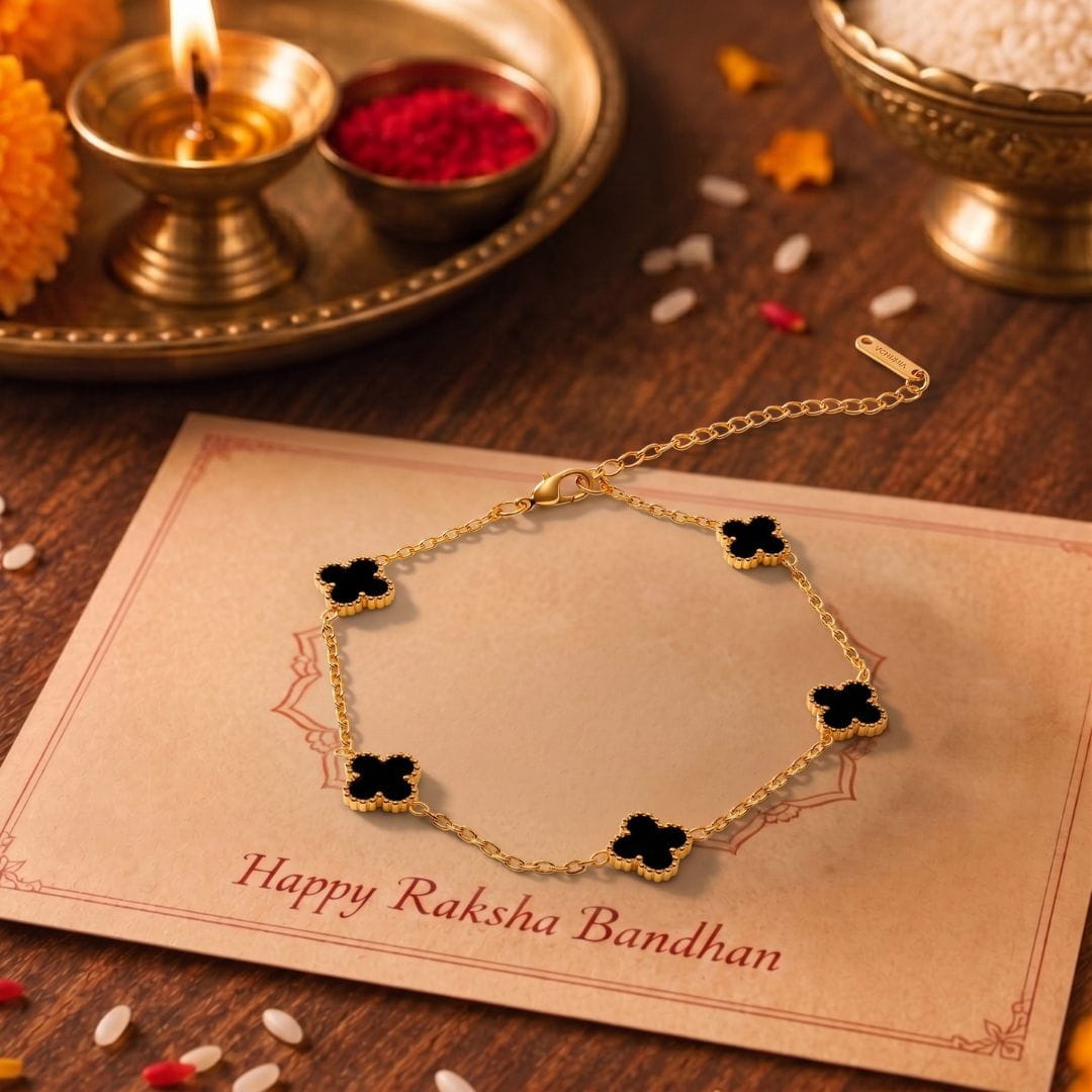 THE MEN THING Steel Bracelets The Perfect Rakhi Gift For Every Brother – NIGHTLINK GOLD  - Stainless Steel Bracelet With Timeless Style (8 inch)