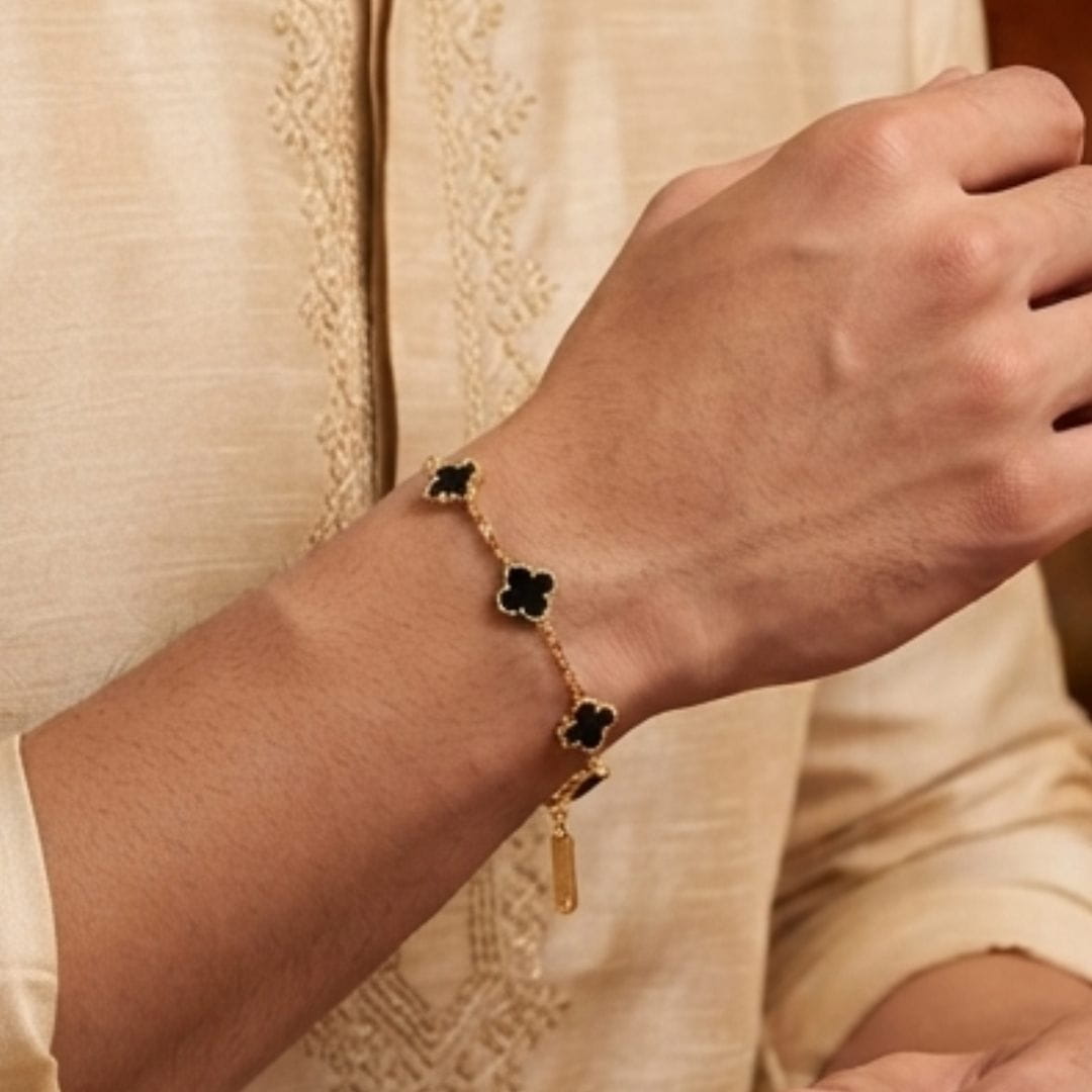 THE MEN THING Steel Bracelets The Perfect Rakhi Gift For Every Brother – NIGHTLINK GOLD  - Stainless Steel Bracelet With Timeless Style (8 inch)