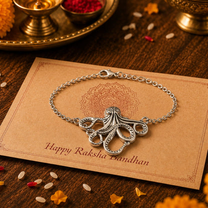 THE MEN THING Steel Bracelets The Perfect Rakhi Gift For Every Brother – OCTOBAND - Premium Alloy link chain Bracelets With Timeless Style (8inch)