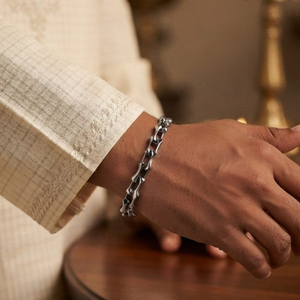 The Perfect Rakhi Gift For Every Brother – ROADLINK SILVER  - Stainless Steel Bracelet With Timeless Style (8 inch)