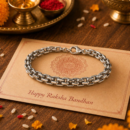 THE MEN THING Steel Bracelets The Perfect Rakhi Gift For Every Brother – STEELBOX - Premium Stainless Steel Bracelets With Timeless Style (7inch)