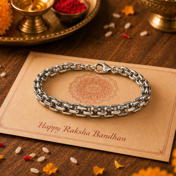 The Perfect Rakhi Gift For Every Brother – STEELBOX - Premium Stainless Steel Bracelets With Timeless Style (7inch)