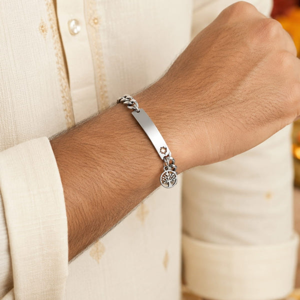 The Perfect Rakhi Gift For Every Brother – TREE CHARM STEEL - Pure Titanium Steel Bracelet With Timeless Style (8-9 Inch)