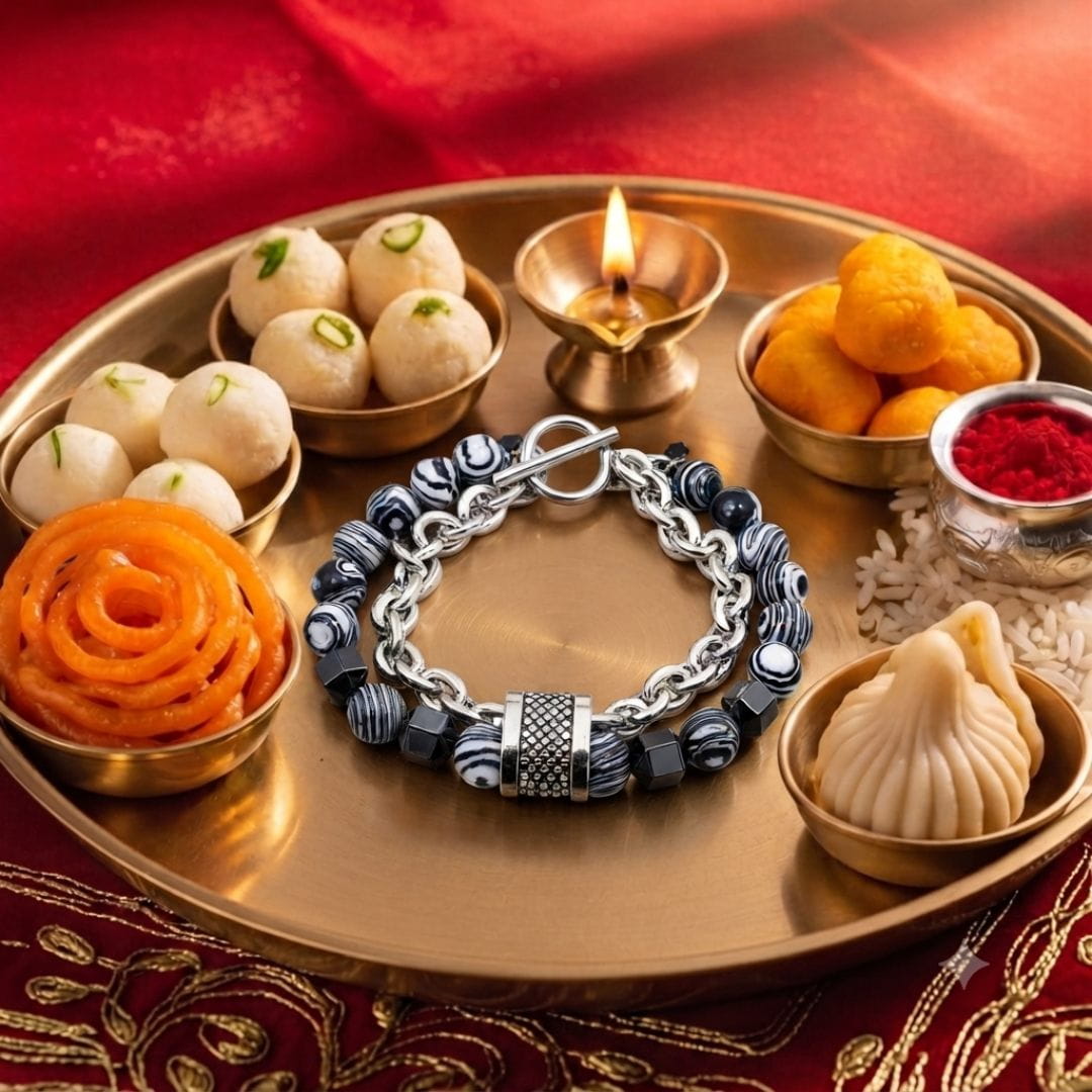 THE MEN THING Steel Bracelets The Perfect Rakhi Gift For Every Brother – WOLF TRAIL GREY - Stainless Steel Bracelet With Timeless Style (8 inch)