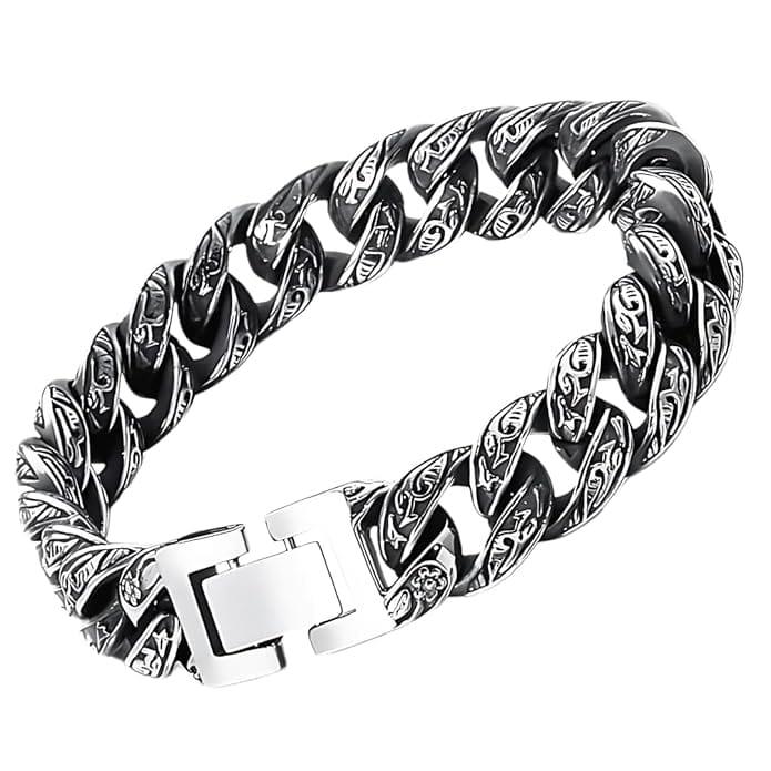 THE MEN THING Steel Bracelets TITAN - 13mm Pure Titanium Steel Bracelet for Men & Boy (8inch)