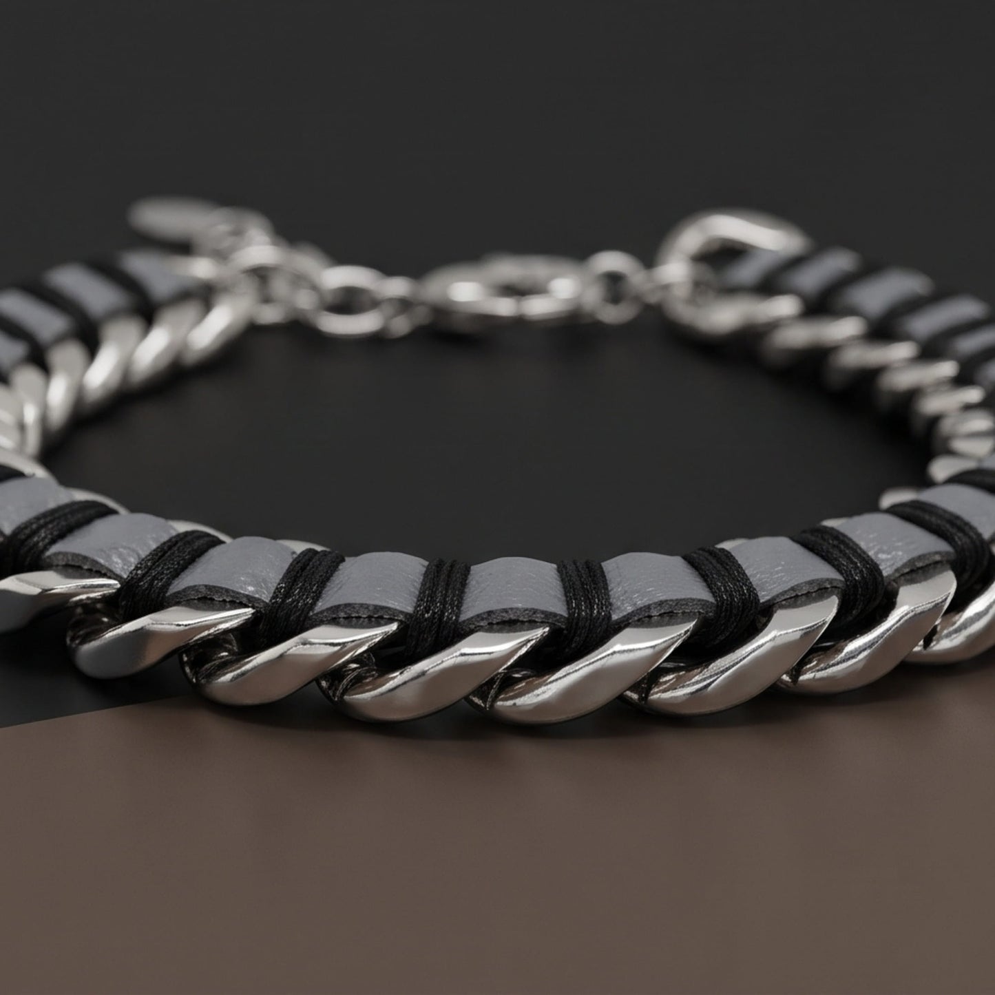 THE MEN THING Steel Bracelets TITAN BRAID - 9mm Pure Titanium Steel Bracelet with Snap-lock Clasp for Men & Boy (8 inch)