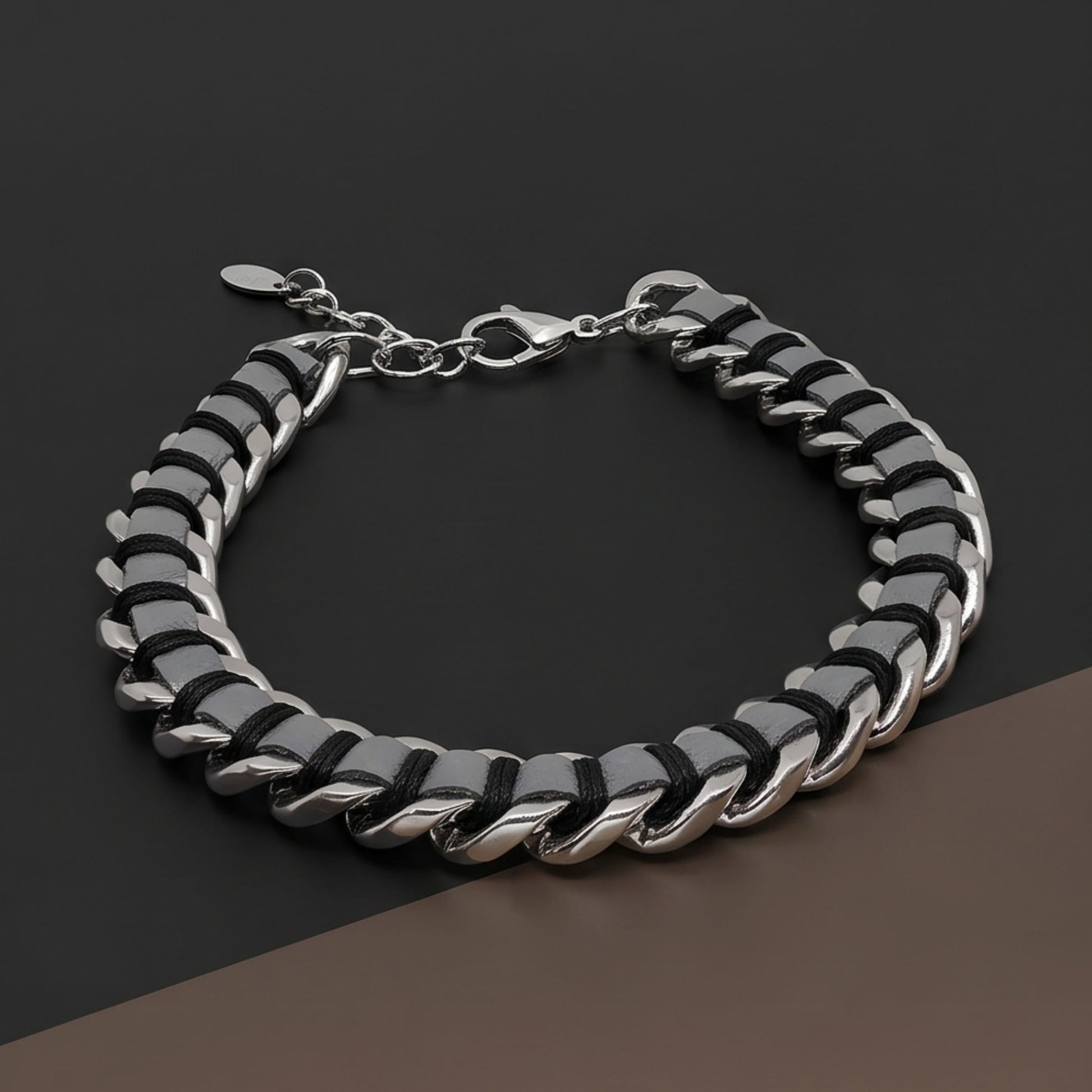 THE MEN THING Steel Bracelets TITAN BRAID - 9mm Pure Titanium Steel Bracelet with Snap-lock Clasp for Men & Boy (8 inch)