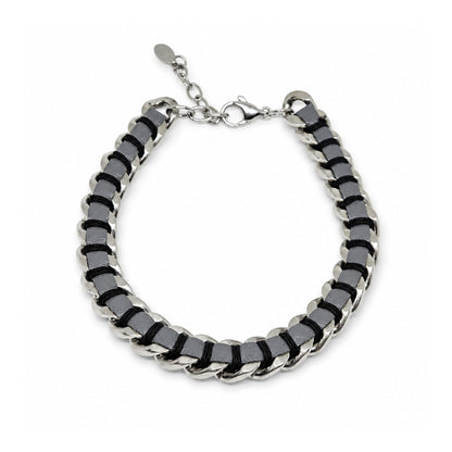 THE MEN THING Steel Bracelets TITAN BRAID - 9mm Pure Titanium Steel Bracelet with Snap-lock Clasp for Men & Boy (8 inch)