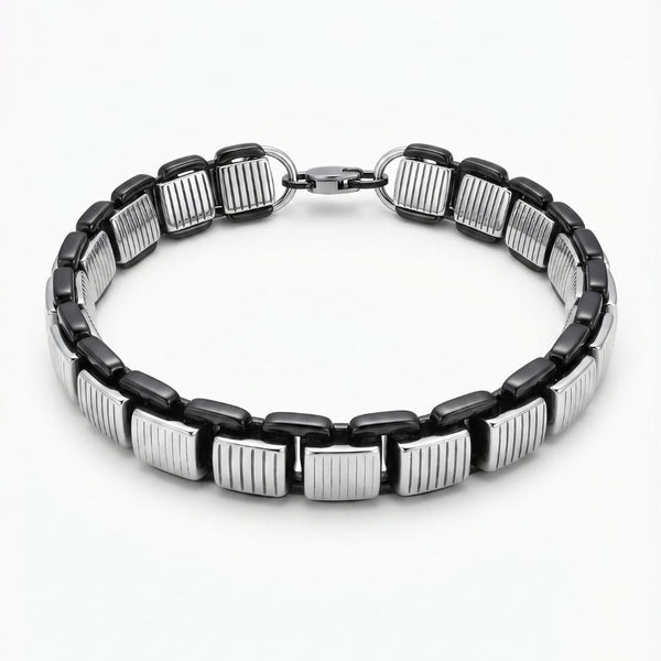 TITAN GRIDLOCK - 12mm Pure Titanium Steel Bracelet with Lobster Clasp for Men & Boy (8.5 inch)