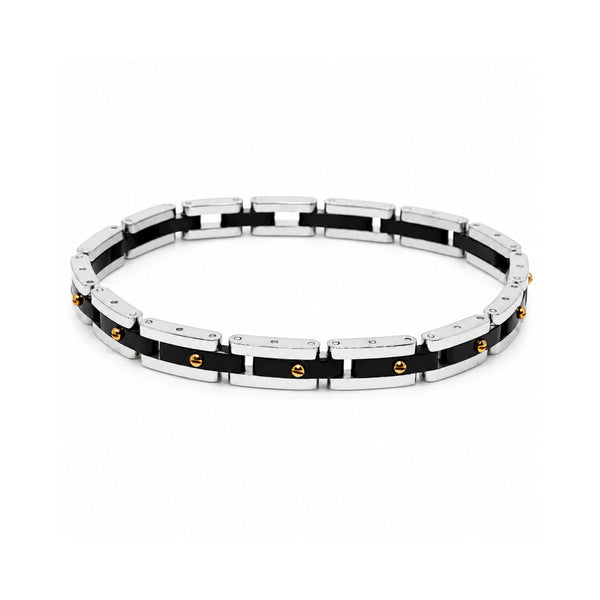 TITAN LINK BLACK - 8mm Pure Titanium Steel Bracelet with Snap-lock Clasp for Men & Boy (8 inch)