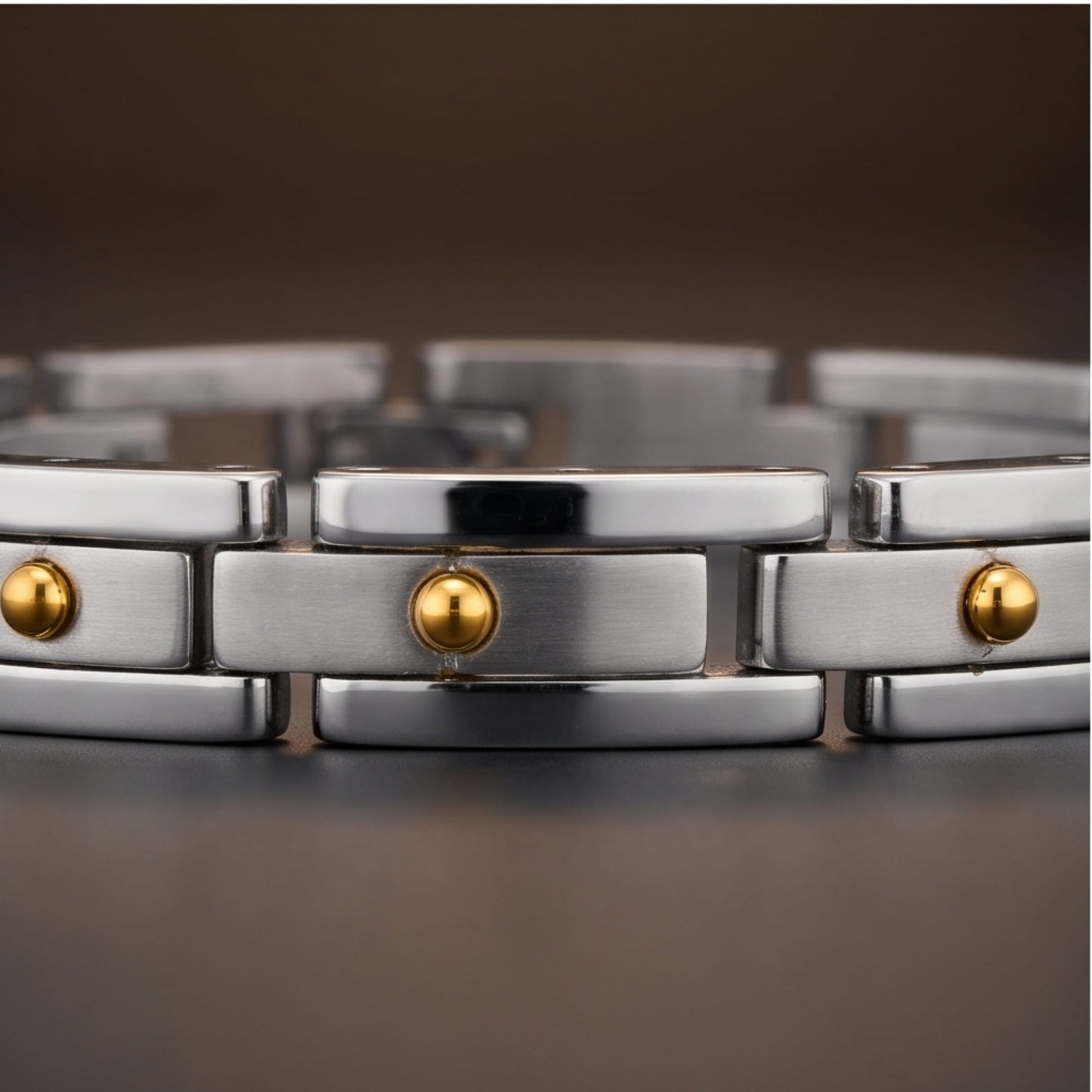THE MEN THING Steel Bracelets TITAN LINK STEEL - 8mm Pure Titanium Steel Bracelet with Snap-lock Clasp for Men & Boy (8 inch)