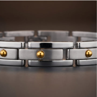 THE MEN THING Steel Bracelets TITAN LINK STEEL - 8mm Pure Titanium Steel Bracelet with Snap-lock Clasp for Men & Boy (8 inch)