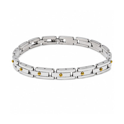 THE MEN THING Steel Bracelets TITAN LINK STEEL - 8mm Pure Titanium Steel Bracelet with Snap-lock Clasp for Men & Boy (8 inch)