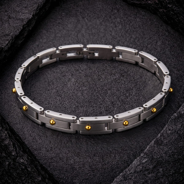 TITAN LINK STEEL - 8mm Pure Titanium Steel Bracelet with Snap-lock Clasp for Men & Boy (8 inch)