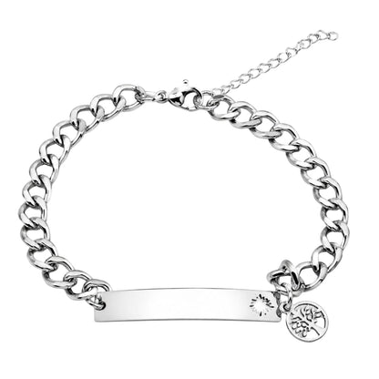 THE MEN THING Steel Bracelets TREE CHARM STEEL - 8mm Pure Titanium Steel Bracelet with Lobster Clasp for Men & Boy (8-9 inch)