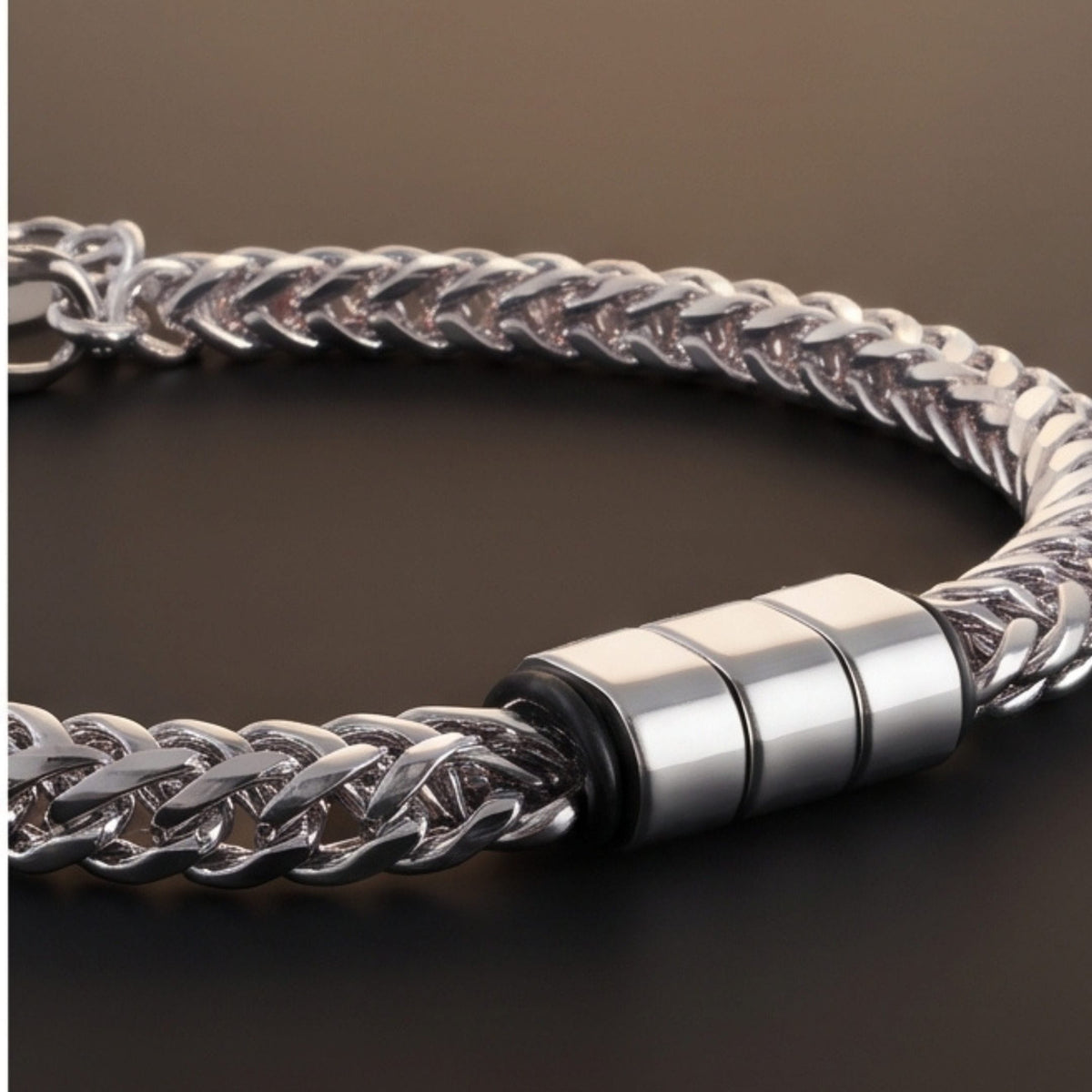 THE MEN THING Steel Bracelets TRIAX - 10mm Pure Stainless Steel  Bracelet with Lobster Claw Buckle for Men & Boys (8 to 10 inch Adjustable Cable Chain)