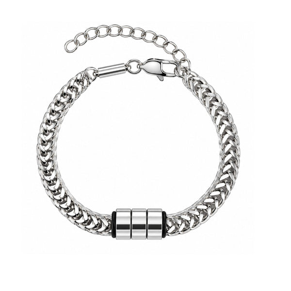 TRIAX - 10mm Pure Stainless Steel  Bracelet with Lobster Claw Buckle for Men & Boys (8 to 10 inch Adjustable Cable Chain)