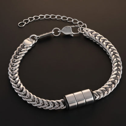 THE MEN THING Steel Bracelets TRIAX - 10mm Pure Stainless Steel  Bracelet with Lobster Claw Buckle for Men & Boys (8 to 10 inch Adjustable Cable Chain)