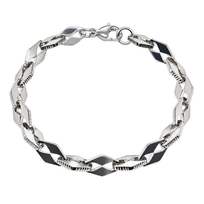THE MEN THING Steel Bracelets TWIST LINK - 7mm Titanium Steel Bracelet with Lobster Clasp for Men & Boy (8 inch)
