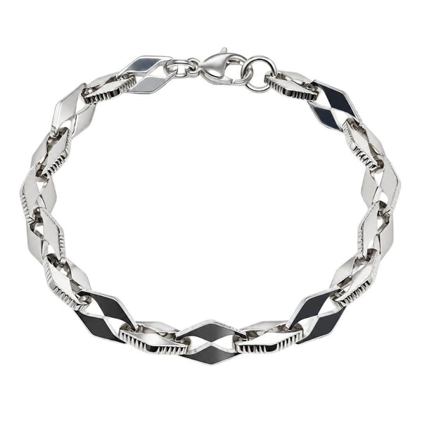 TWIST LINK - 7mm Titanium Steel Bracelet with Lobster Clasp for Men & Boy (8 inch)