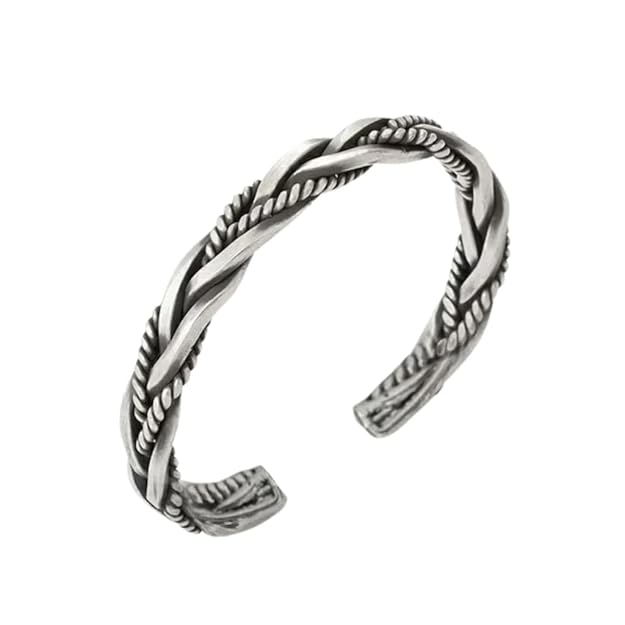 THE MEN THING Steel Bracelets TWISTED TEXTURE - Open Bangle  Bracelet (Adjustable) - Elegant look - 5mm copper for Men & Boys