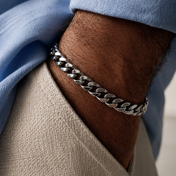 VELOC CURB - 8mm Titanium Steel Bracelet with Lobster Clasp for Men & Boy 8 inch
