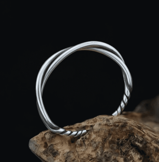 THE MEN THING Steel Bracelets VERVE TWISTED   - "6"mm Pure Adjustable Alloy Bracelet for Men & Boys