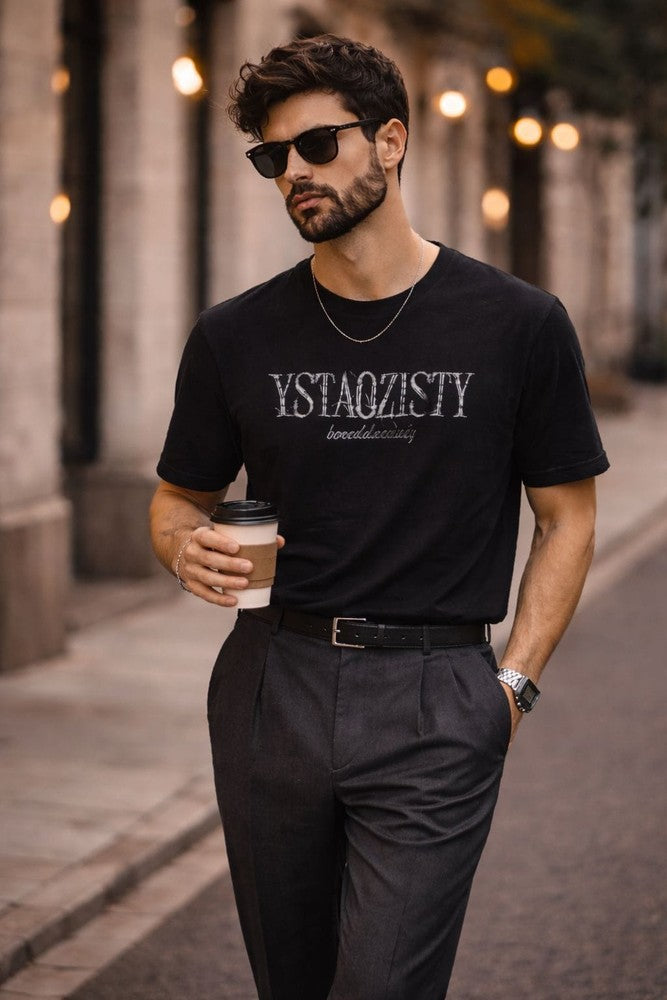THE MEN THING STILL FORM BOX TEE Oversized T-Shirt – Obsidian Black