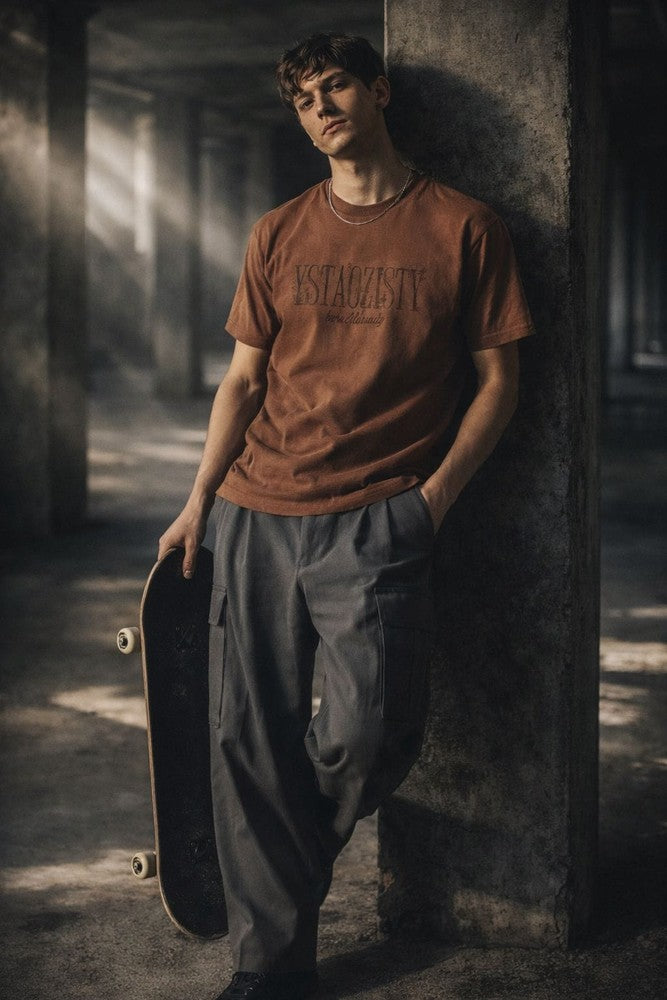 THE MEN THING STILL FORM BOX TEE Oversized T-Shirt – Sandstone Tan