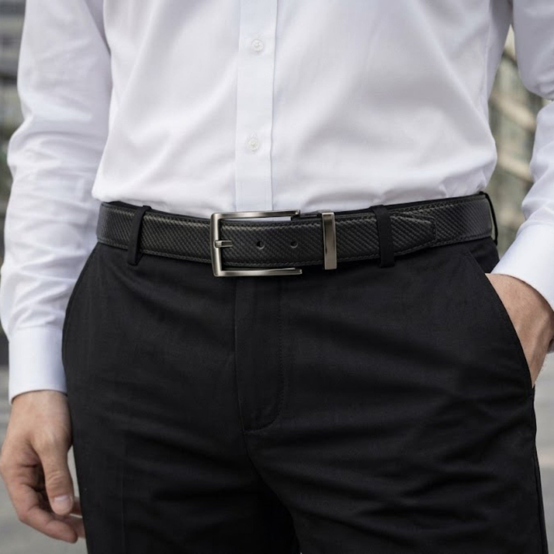 THE MEN THING STRYX BLACK - Premium Genuine Leather Reversible Belt for Men & Boys | Durable & Stylish for Everyday Wear