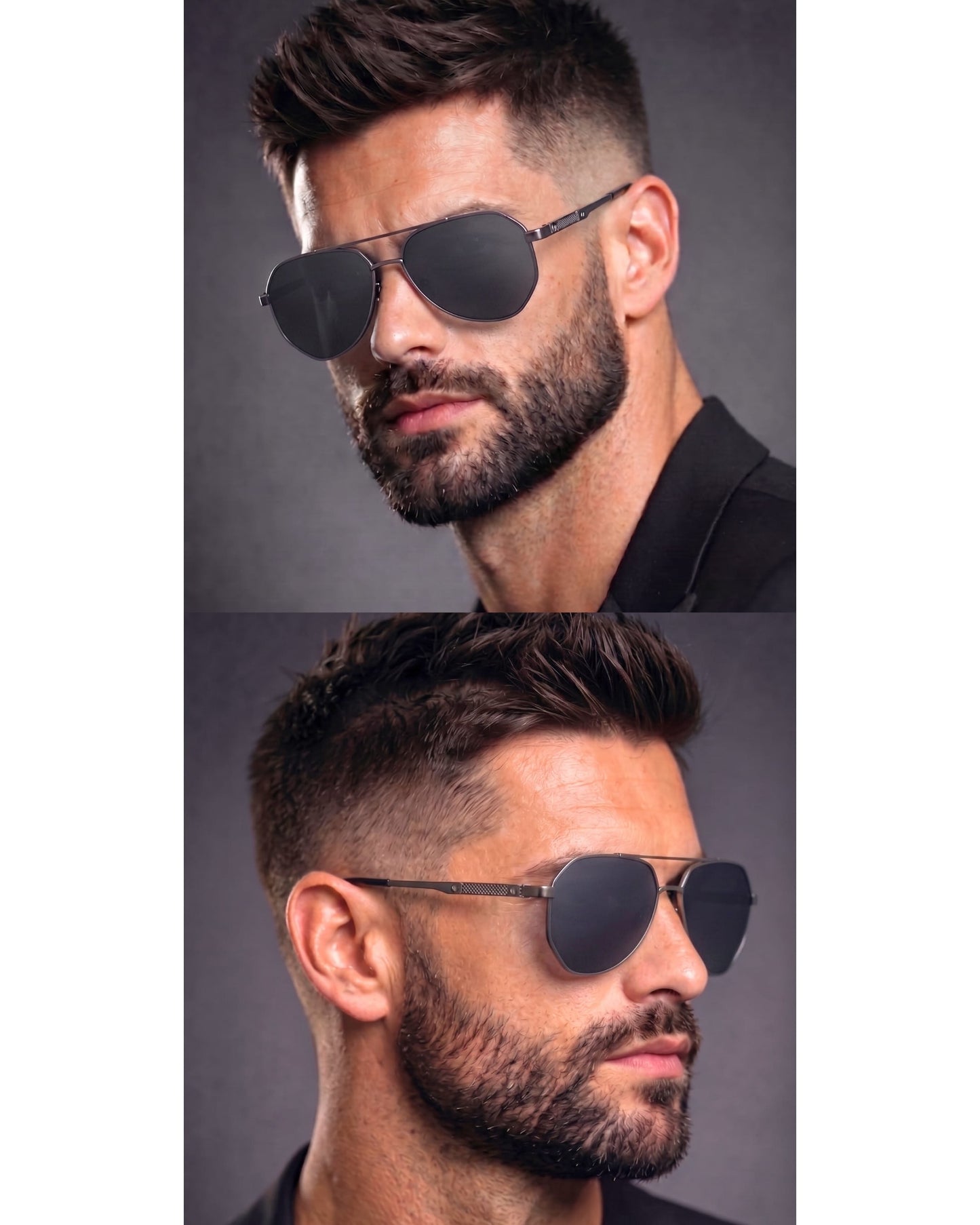 THE MEN THING Sunglasses 2107 SOLAR CREST - Aviator Style - HD Polarised Sunglasses for Men - UV400 Protection, Stainless Steel Frame