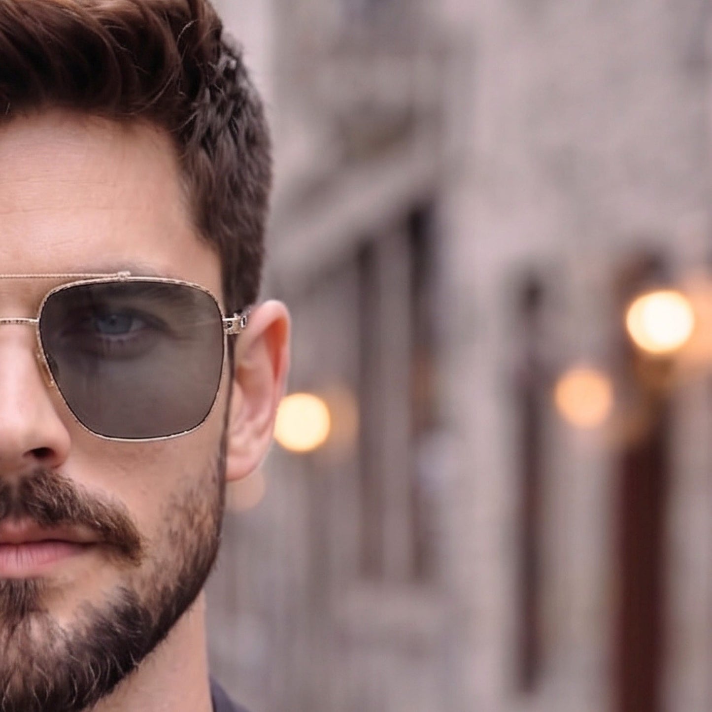 THE MEN THING Sunglasses 2109 SHADOW LUXE -  Double Bridge Aviator Style - HD Polarised Sunglasses for Men - UV400 Protection, Stainless Steel Frame