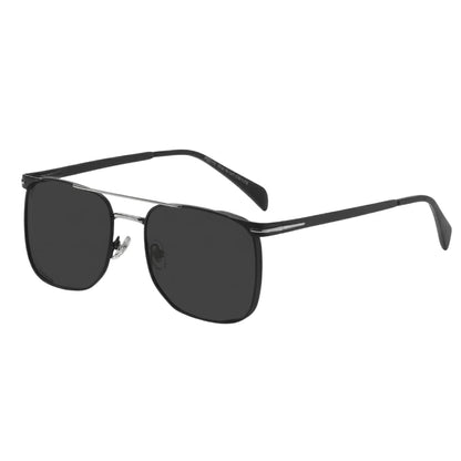THE MEN THING Sunglasses 2110 MIDNIGHT EDGE  -  Square Aviator Style - HD Polarised Sunglasses for Men - UV400 Protection, Stainless Steel Frame