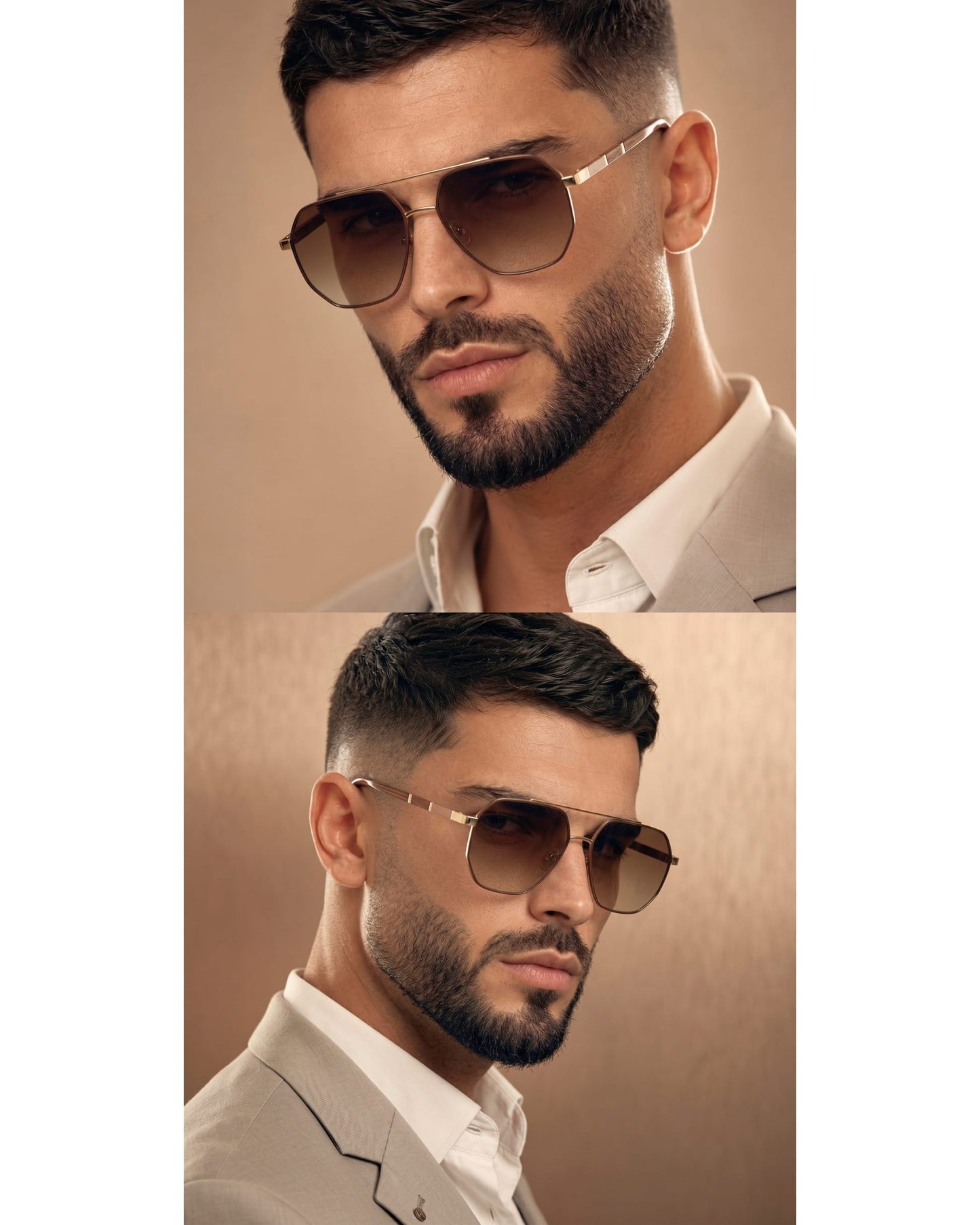 2114 STELLAR ANGLES - Geometric Aviator Style - HD Polarised Sunglasses for Men - UV400 Protection, Stainless Steel Frame — Sunglasses for Men | THE MEN THING