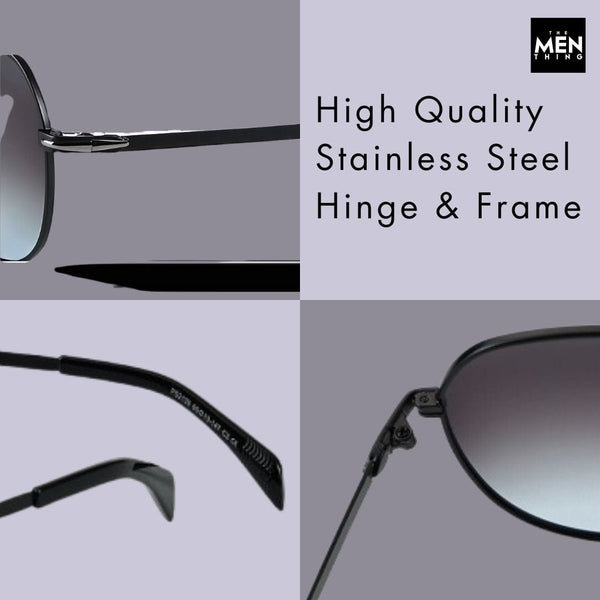 2139 - AERO SHADOW - HD Polarised Sunglasses for Men - UV400 Protection, Stainless Steel Frame - Gradual Blue Grey