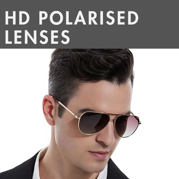 2139 - AERO SHADOW - HD Polarised Sunglasses for Men - UV400 Protection, Stainless Steel Frame - Gradual Blue Grey