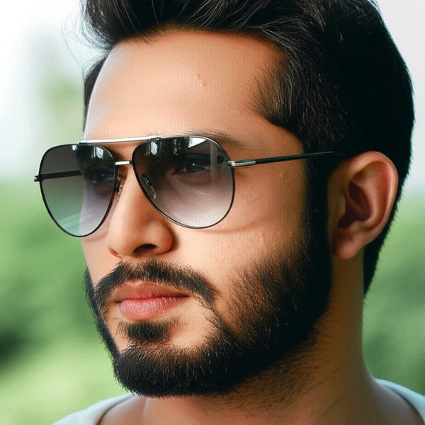 2139 - AERO SHADOW - HD Polarised Sunglasses for Men - UV400 Protection, Stainless Steel Frame - Gradual Blue Grey