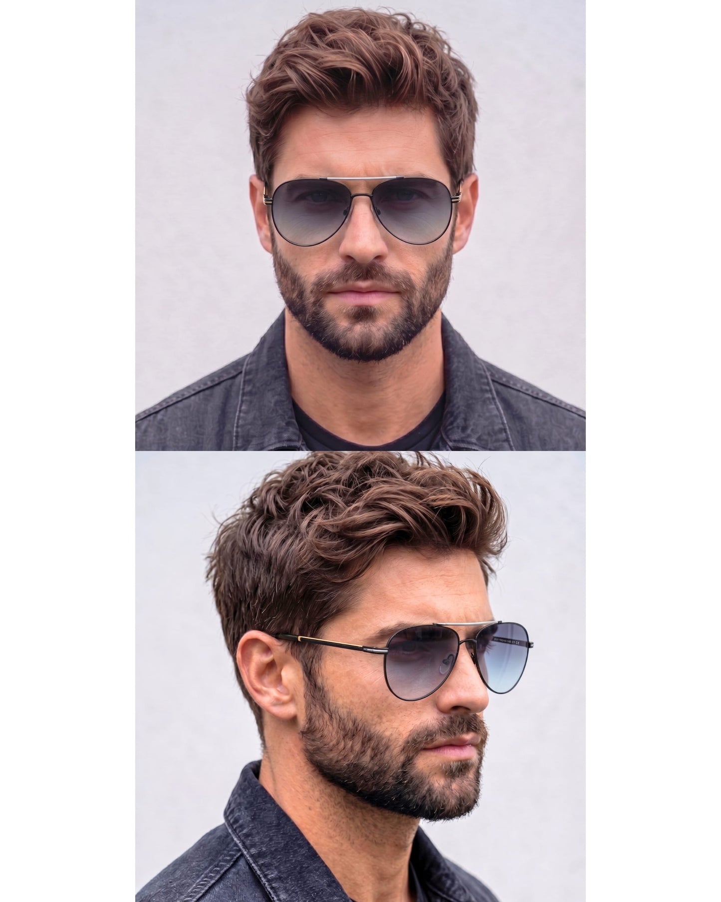 THE MEN THING Sunglasses 2139 - AERO SHADOW - HD Polarised Sunglasses for Men - UV400 Protection, Stainless Steel Frame - Gradual Blue Grey