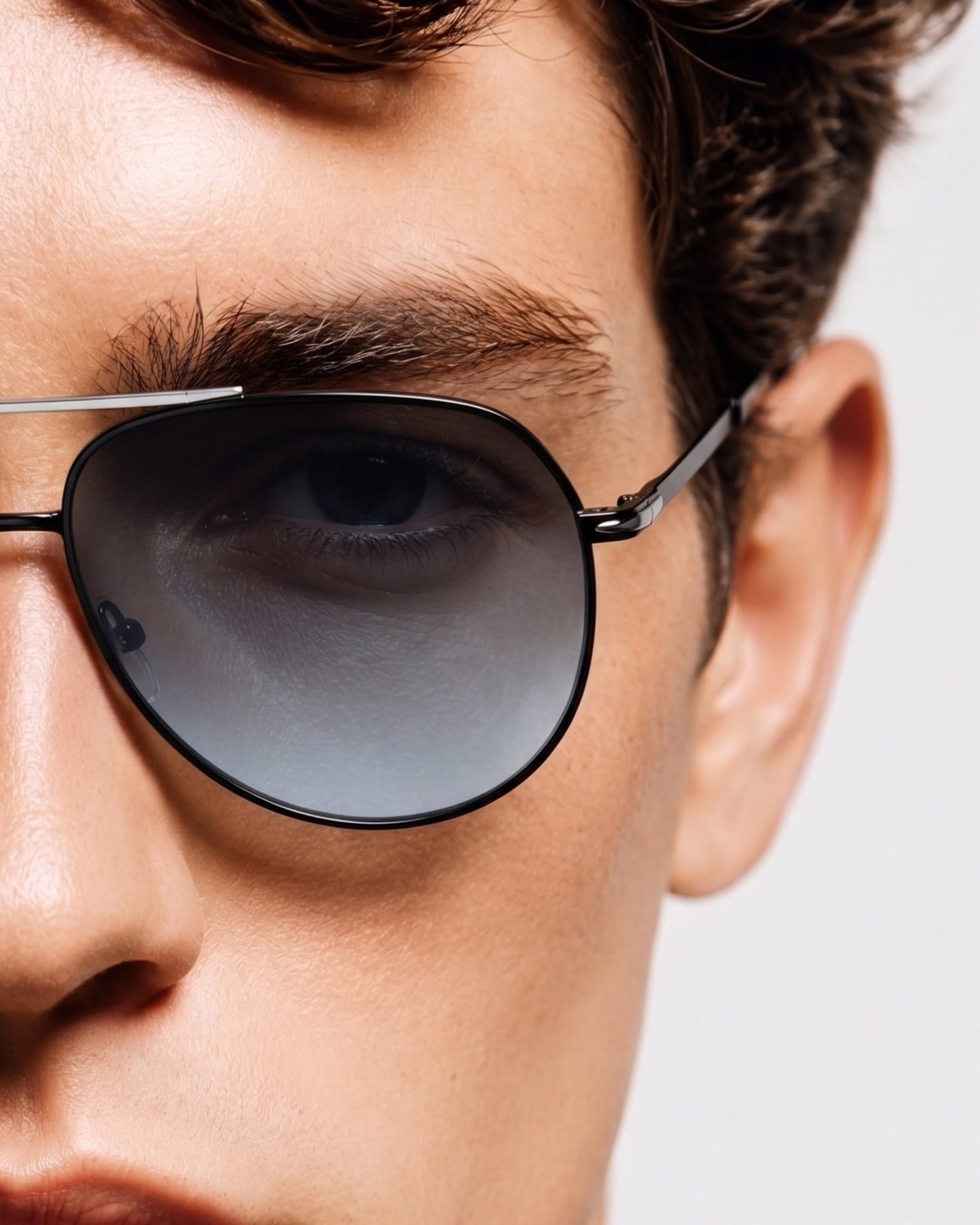 THE MEN THING Sunglasses 2139 - AERO SHADOW - HD Polarised Sunglasses for Men - UV400 Protection, Stainless Steel Frame - Gradual Blue Grey