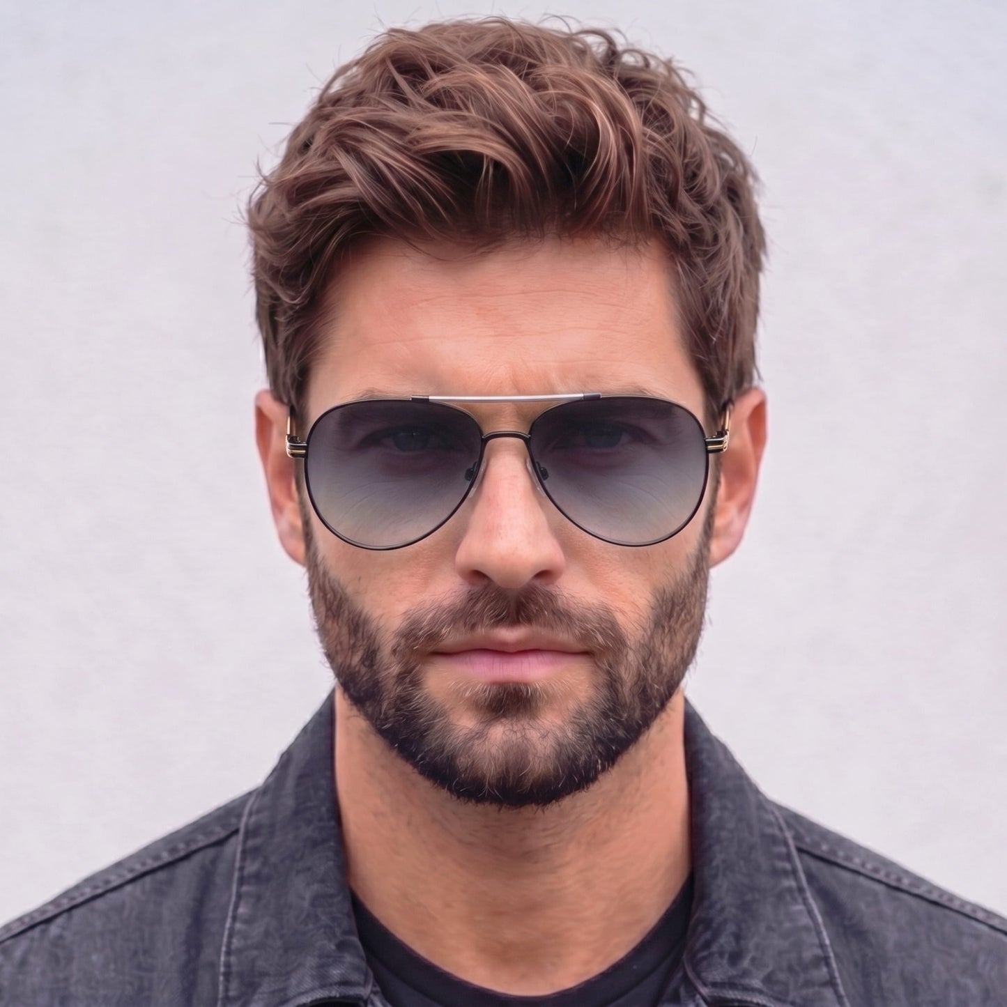 THE MEN THING Sunglasses 2139 - AERO SHADOW - HD Polarised Sunglasses for Men - UV400 Protection, Stainless Steel Frame - Gradual Blue Grey