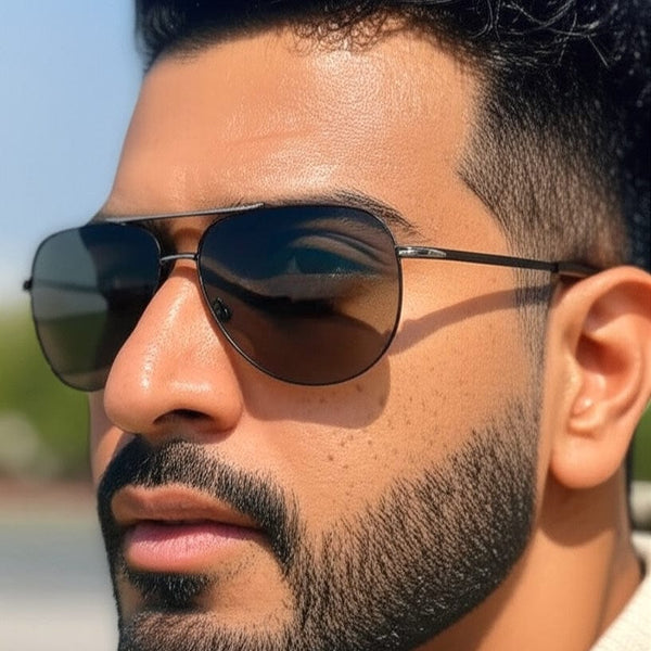 2139 - AERO SHADOW - HD Polarised Sunglasses for Men - UV400 Protection, Stainless Steel Frame - Gradual Grey Green