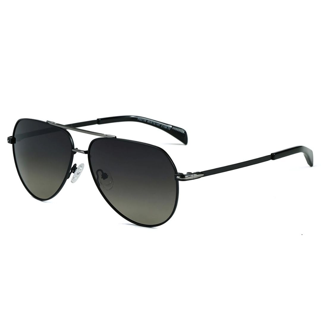 THE MEN THING Sunglasses 2139 - AERO SHADOW - HD Polarised Sunglasses for Men - UV400 Protection, Stainless Steel Frame - Gradual Grey Green