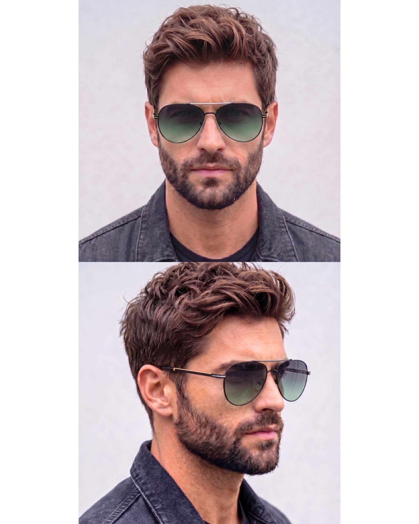 THE MEN THING Sunglasses 2139 - AERO SHADOW - HD Polarised Sunglasses for Men - UV400 Protection, Stainless Steel Frame - Gradual Grey Green