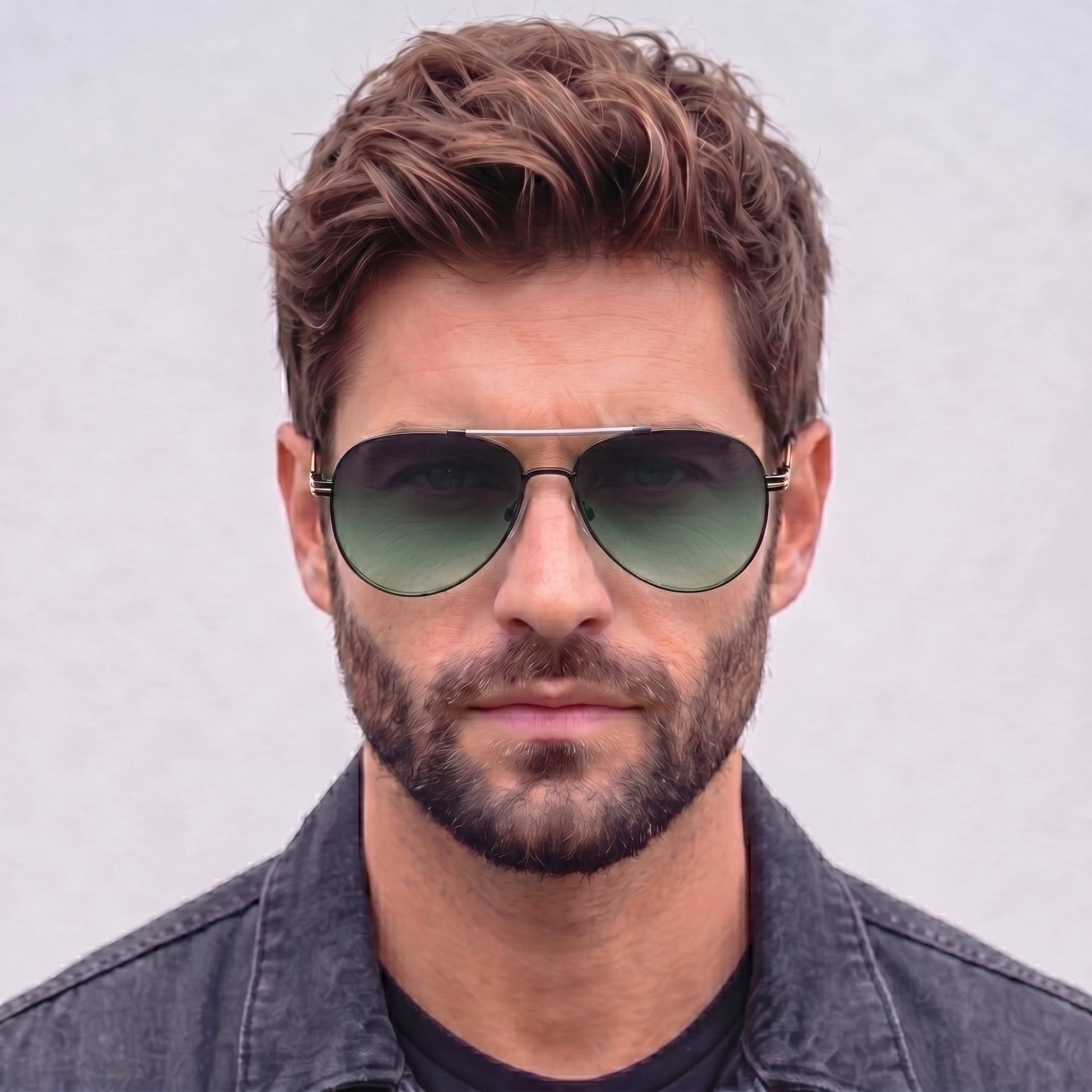 THE MEN THING Sunglasses 2139 - AERO SHADOW - HD Polarised Sunglasses for Men - UV400 Protection, Stainless Steel Frame - Gradual Grey Green