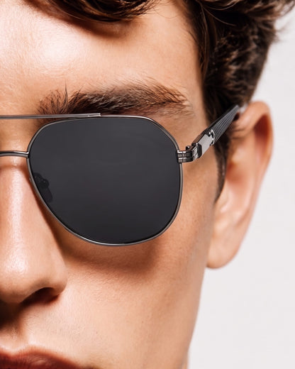 THE MEN THING Sunglasses 2150 TITAN EDGE -  Aviator Style - HD Polarised Sunglasses for Men - UV400 Protection, Stainless Steel Frame