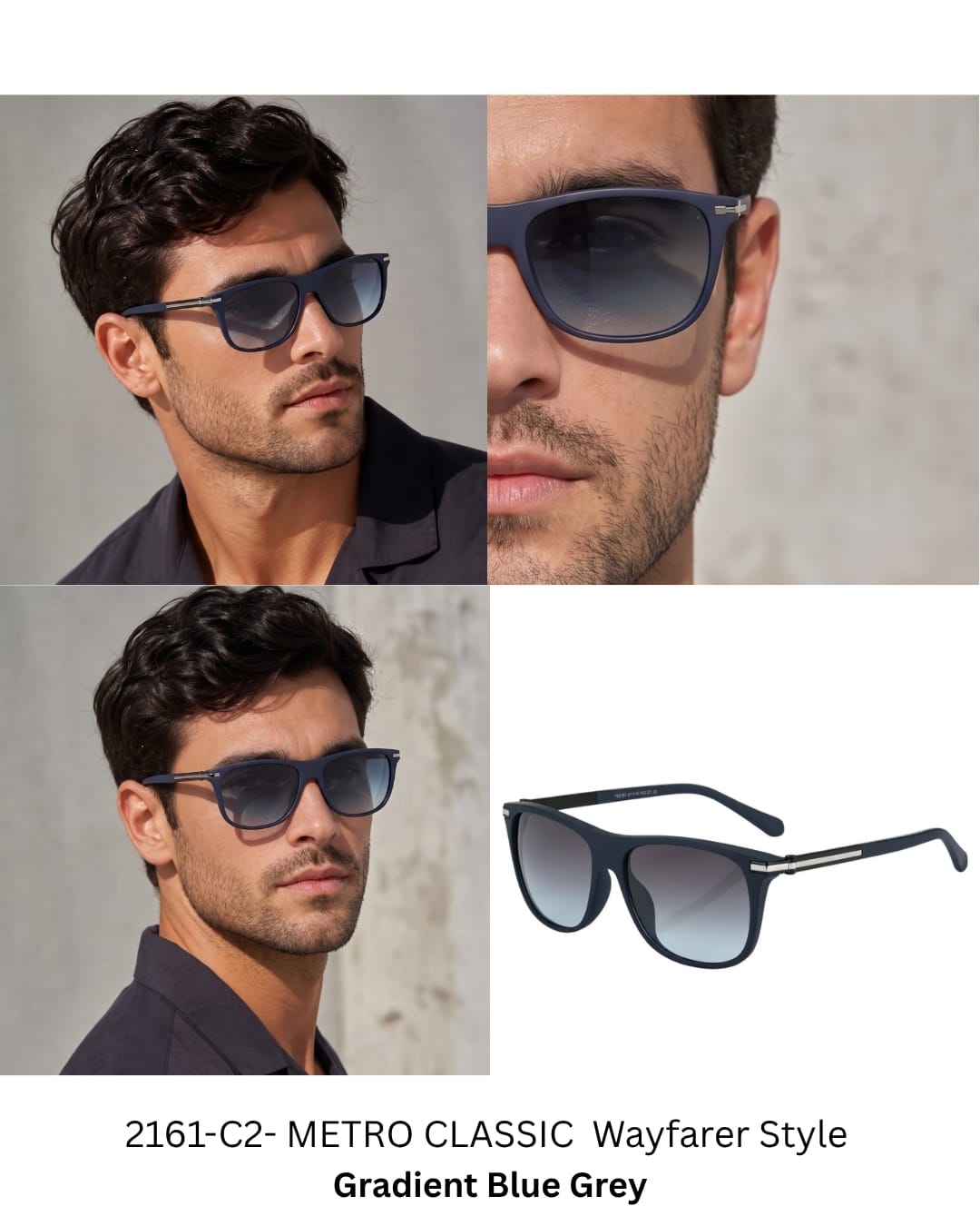 THE MEN THING Sunglasses 2161 METRO CLASSIC -  Wayfarer Style - HD Polarised Sunglasses for Men - UV400 Protection, Stainless Steel Frame
