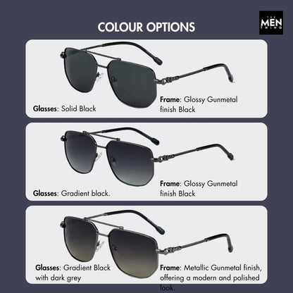 THE MEN THING Sunglasses 2163 ELITE VISION -  Navigator Style - HD Polarised Sunglasses for Men - UV400 Protection, Stainless Steel Frame