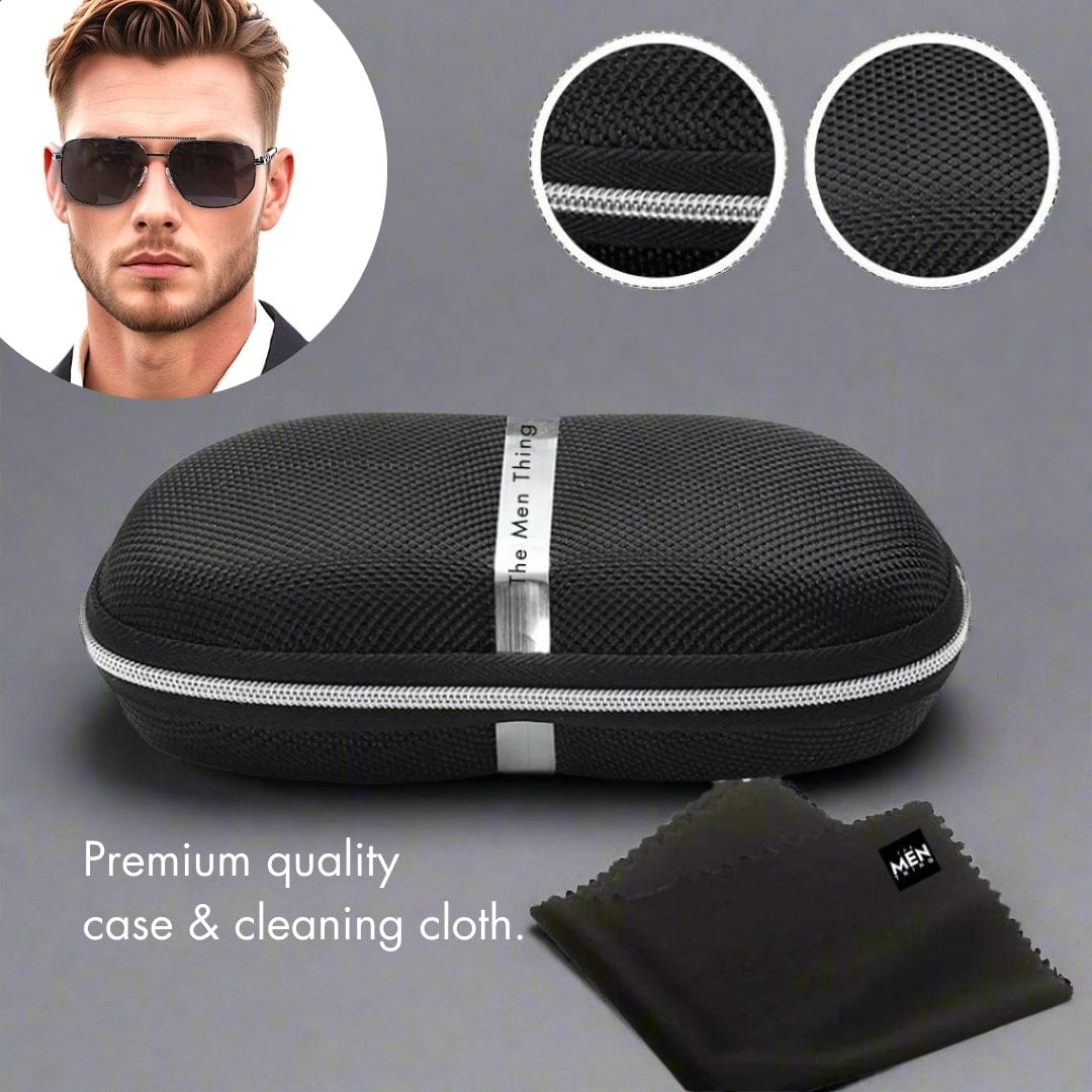 THE MEN THING Sunglasses 2163 ELITE VISION -  Navigator Style - HD Polarised Sunglasses for Men - UV400 Protection, Stainless Steel Frame