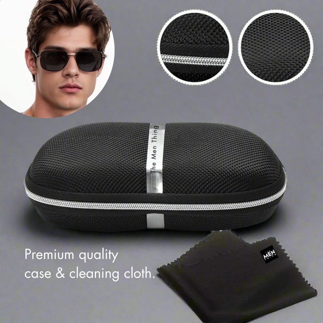 THE MEN THING Sunglasses 2164 HERITAGE - Square Aviator  Style - HD Polarised Sunglasses for Men - UV400 Protection, Stainless Steel Frame